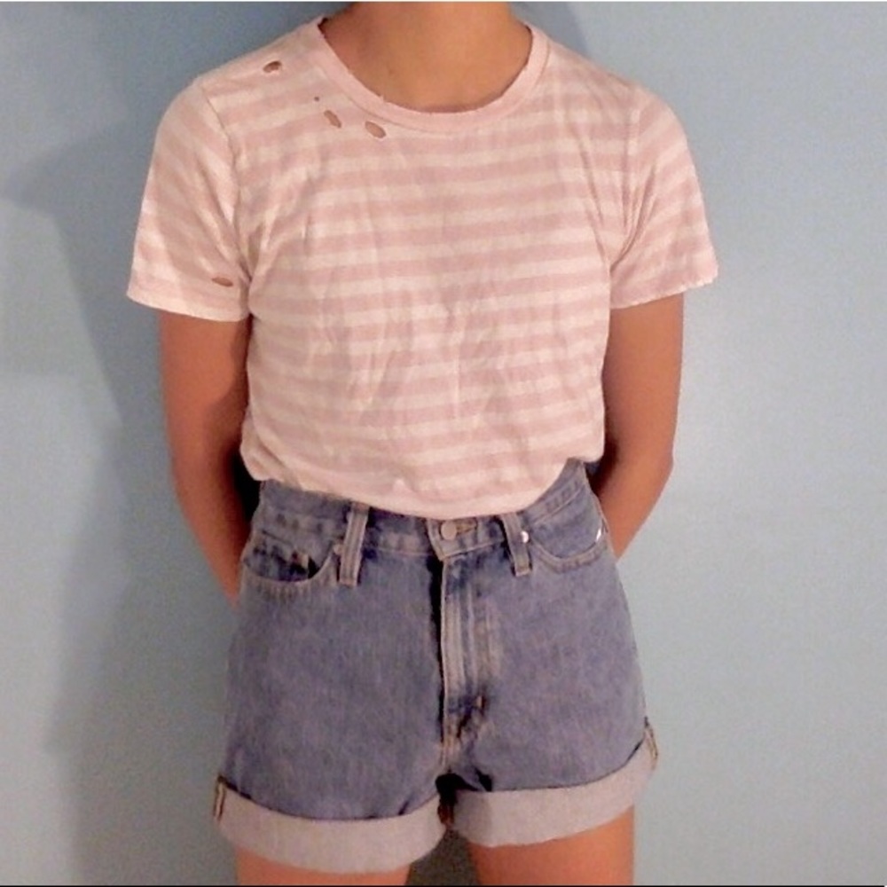 Pink and White Striped Shirt from PacSun